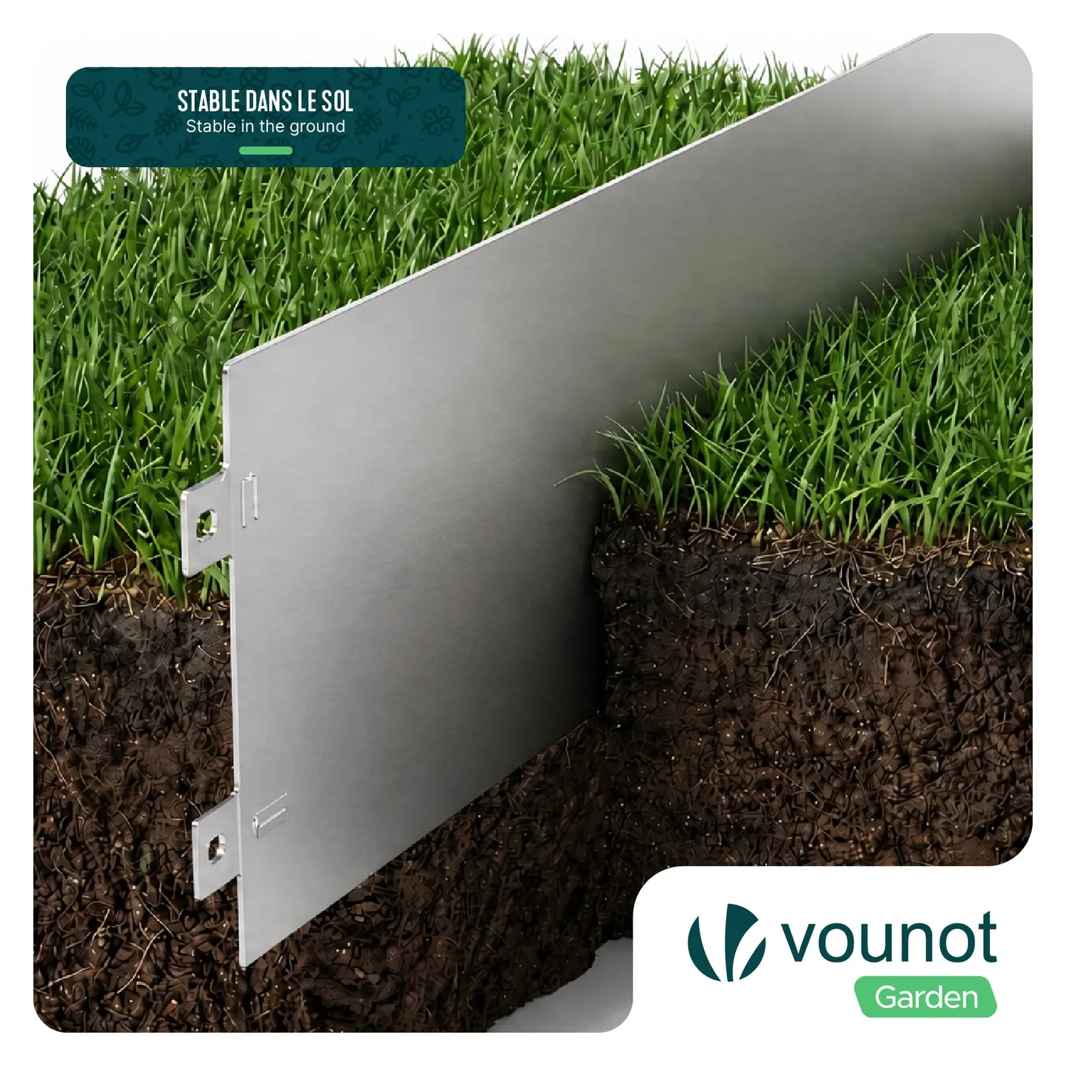 Vounot Bordura Giardino Metallo Zincato 100x18cm 10 Pezzi Flessibile
