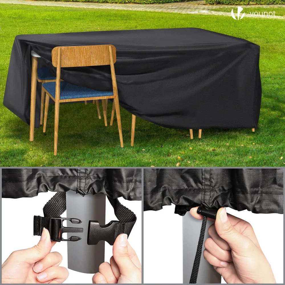 VOUNOT Telo mobili giardino 180x120x73 nero 420D