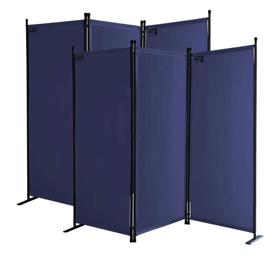 Quick Star 170x165 cm Paravento 3 Ante Blu 2 Pezzi