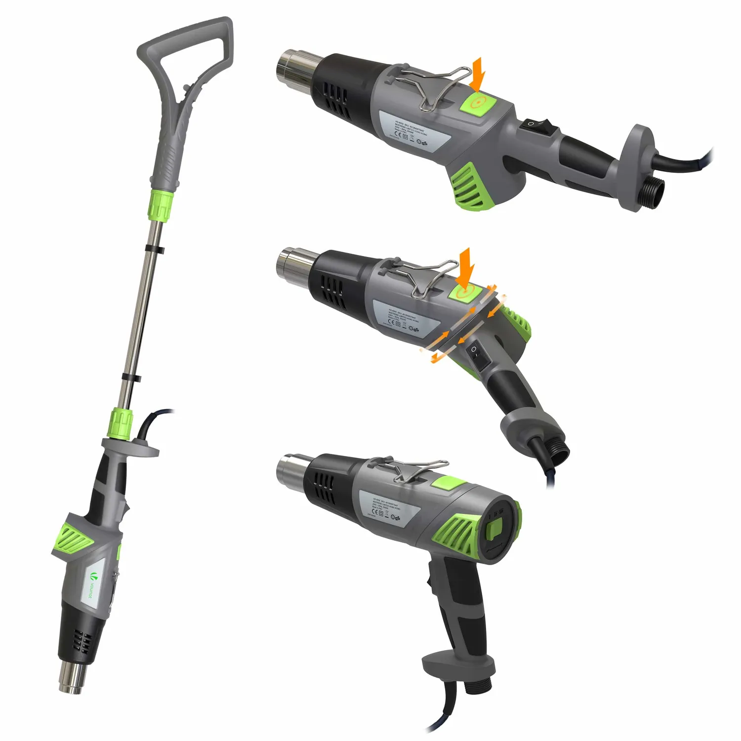 Vounot Diserbatore Elettrico 2000W Pistola Termica 5 Ugelli