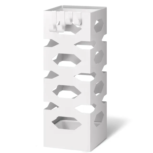 Vounot portaombrelli metallo bianco 15,5x15,5x43,5 esagonale