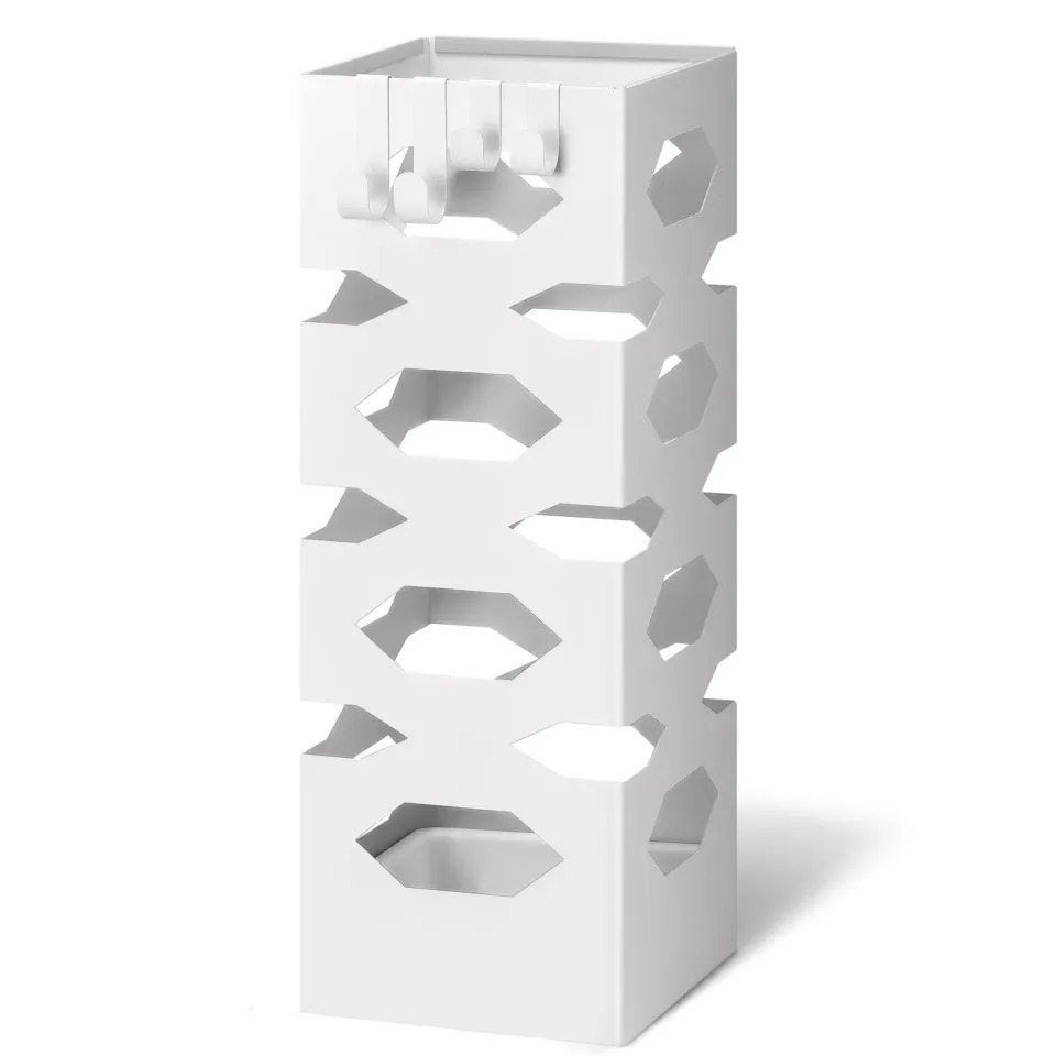 Vounot portaombrelli metallo bianco 15,5x15,5x43,5 esagonale