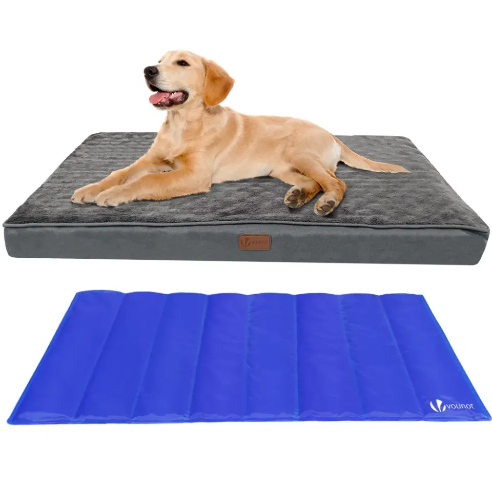 Vounot Materasso per Cani 115x81 cm con Tappetino Gel