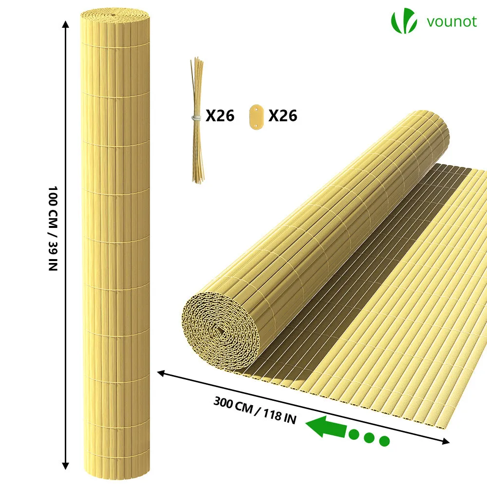 VOUNOT Cannicciato PVC Frangivista 100x300cm Beige Rinforzato