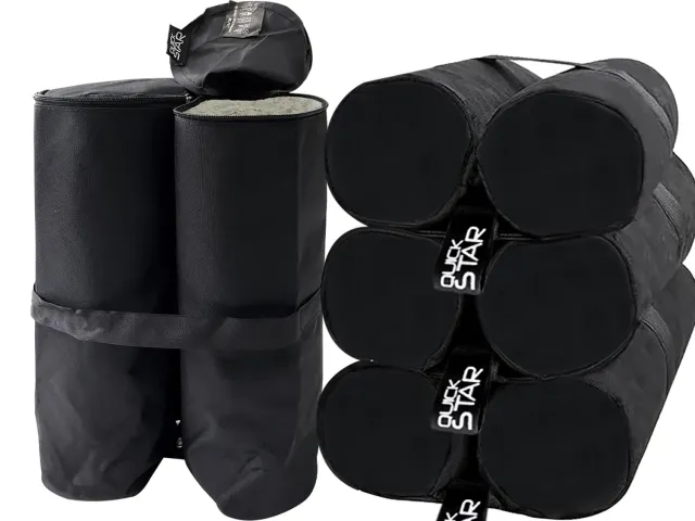 QUICK STAR Zavorre Gazebo 4 Sacchi Sabbia Neri 50 kg