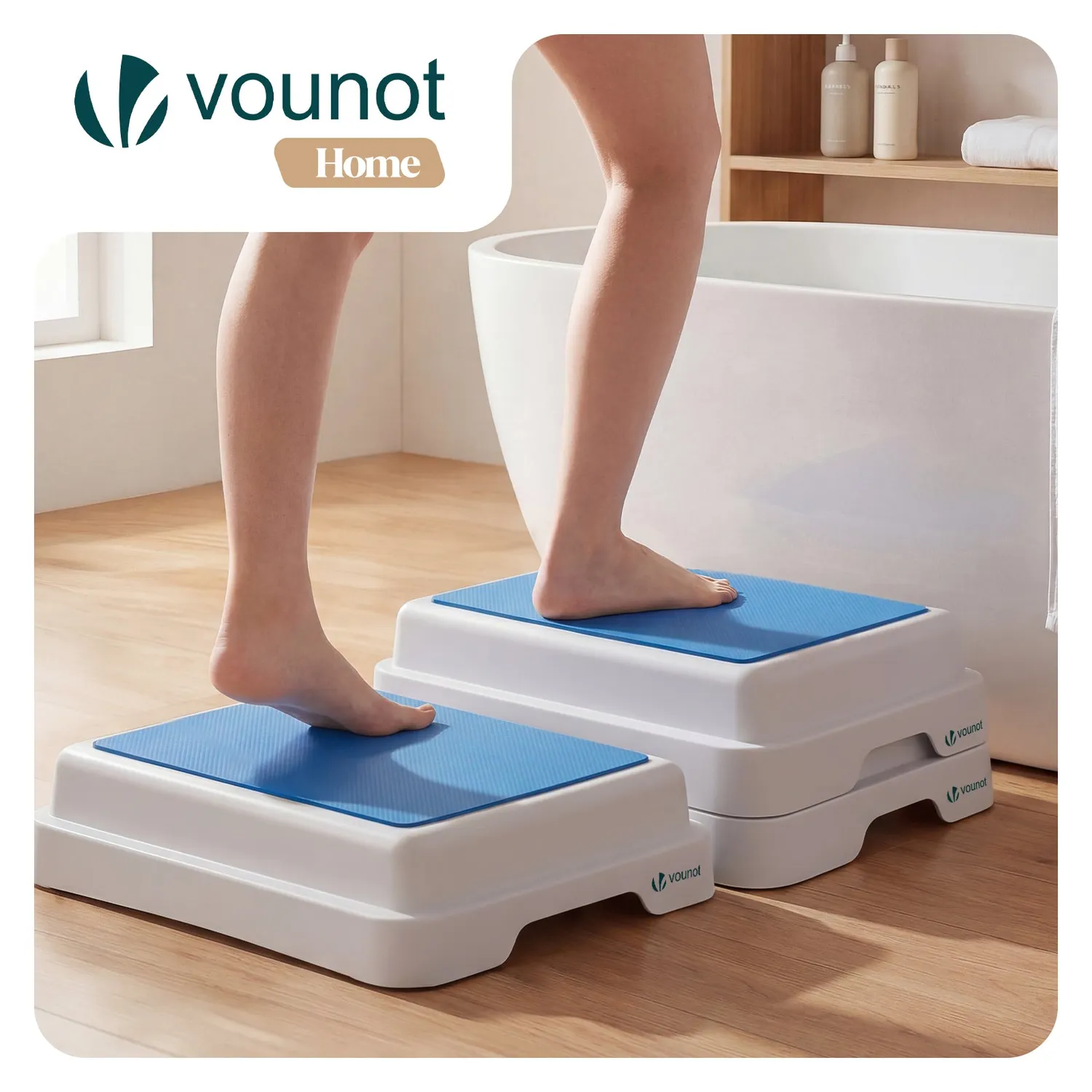 Vounot Predellino Antiscivolo 50x40 cm Blu Impilabile