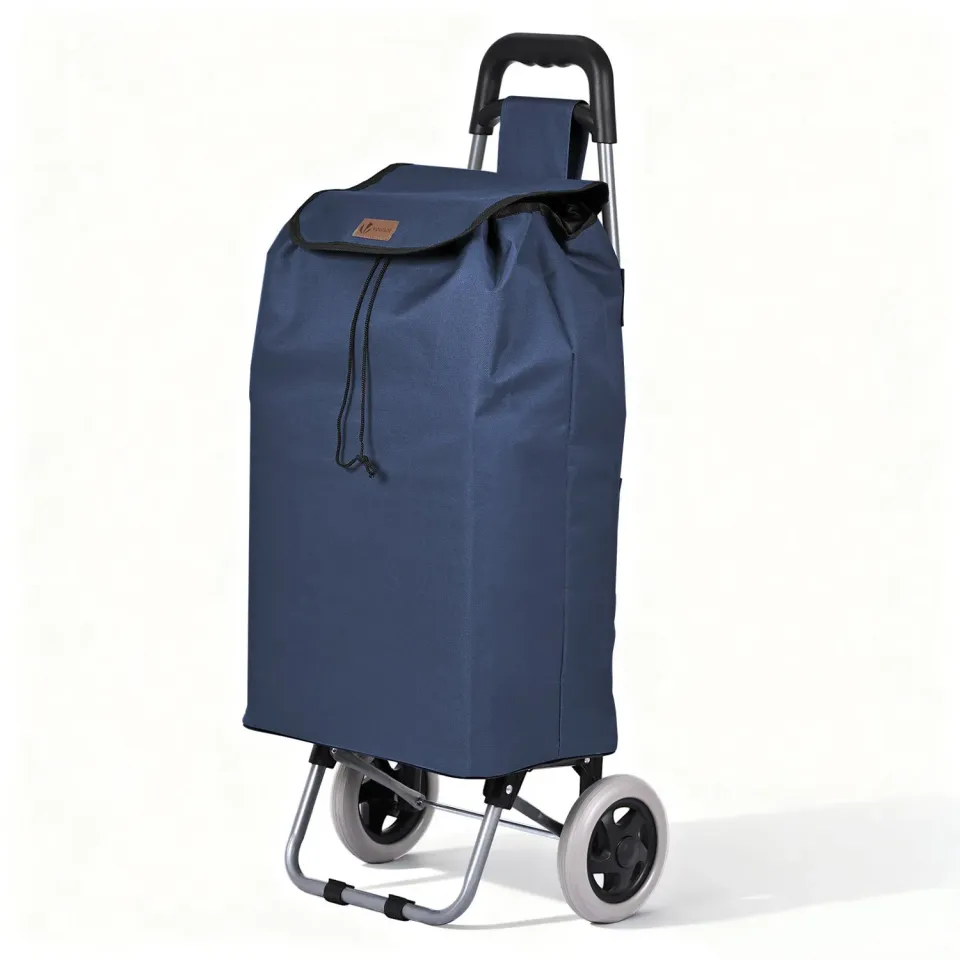 VOUNOT carrello spesa pieghevole 59L blu 2 ruote