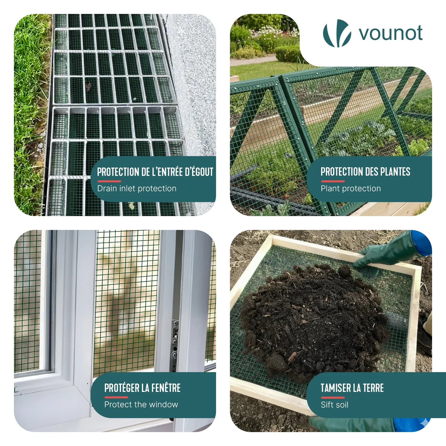 Vounot rete elettrosaldata 0,5x25 m verde maglia 25 mm
