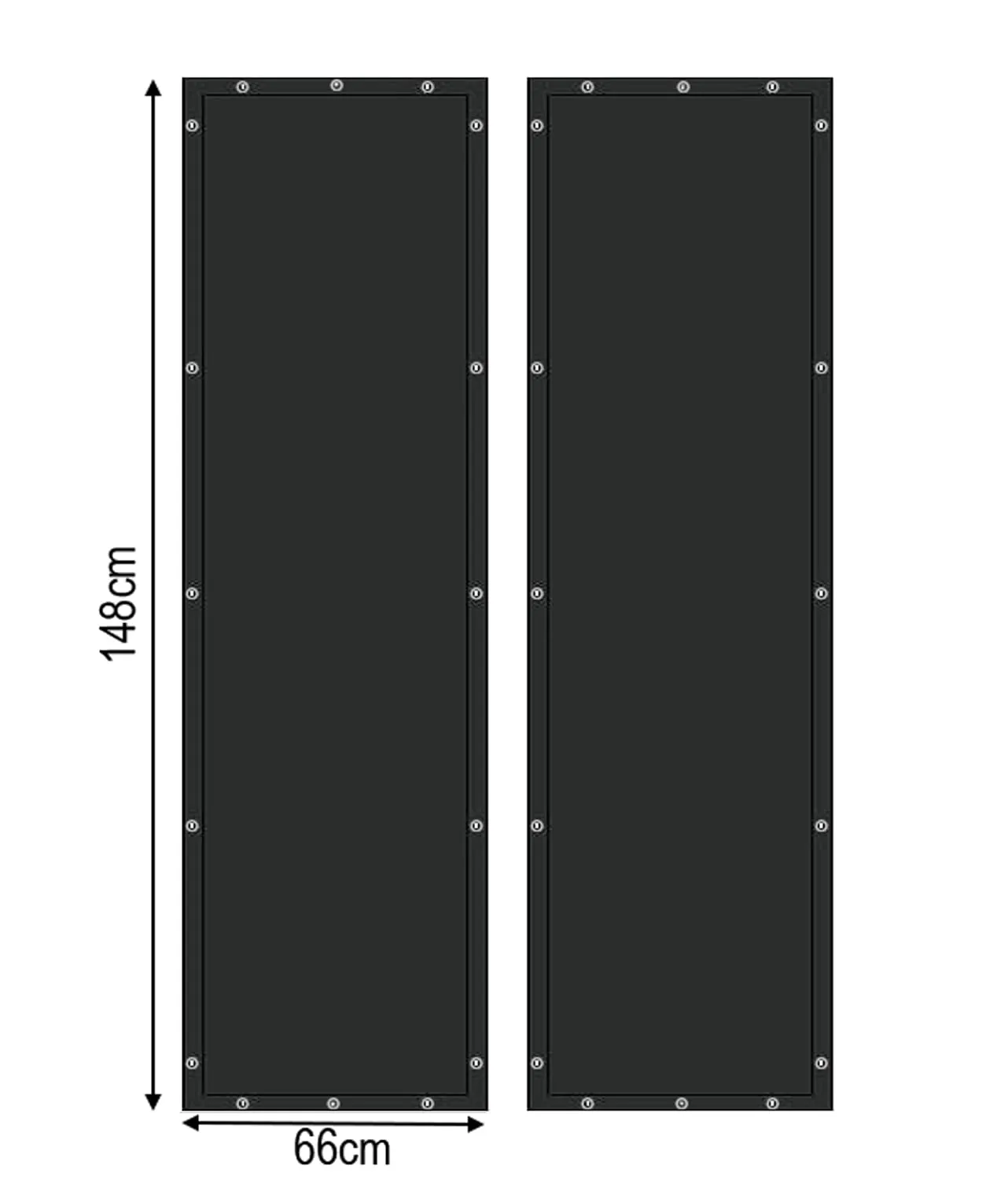Quick Star teli laterali legnaia 66x148 cm neri 2 pezzi