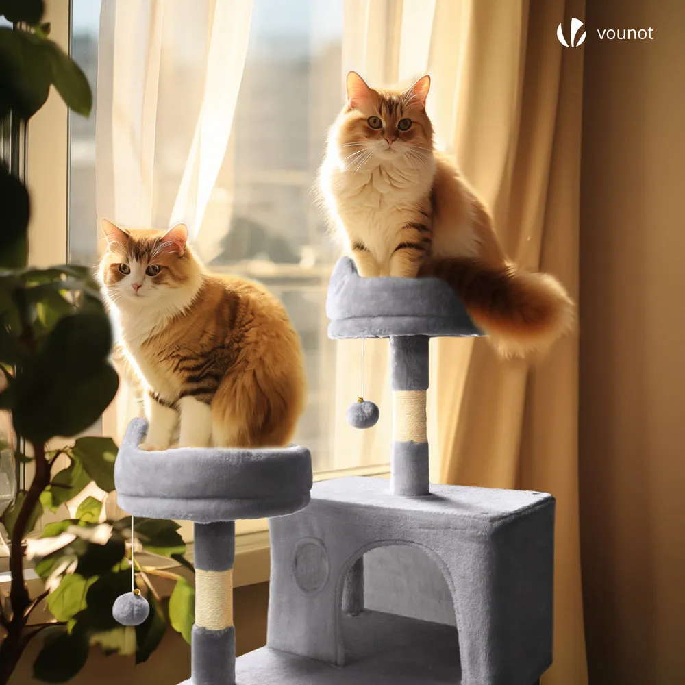 VOUNOT Albero Tiragraffi Gatto 5 Livelli 168 cm Grigio con Amaca