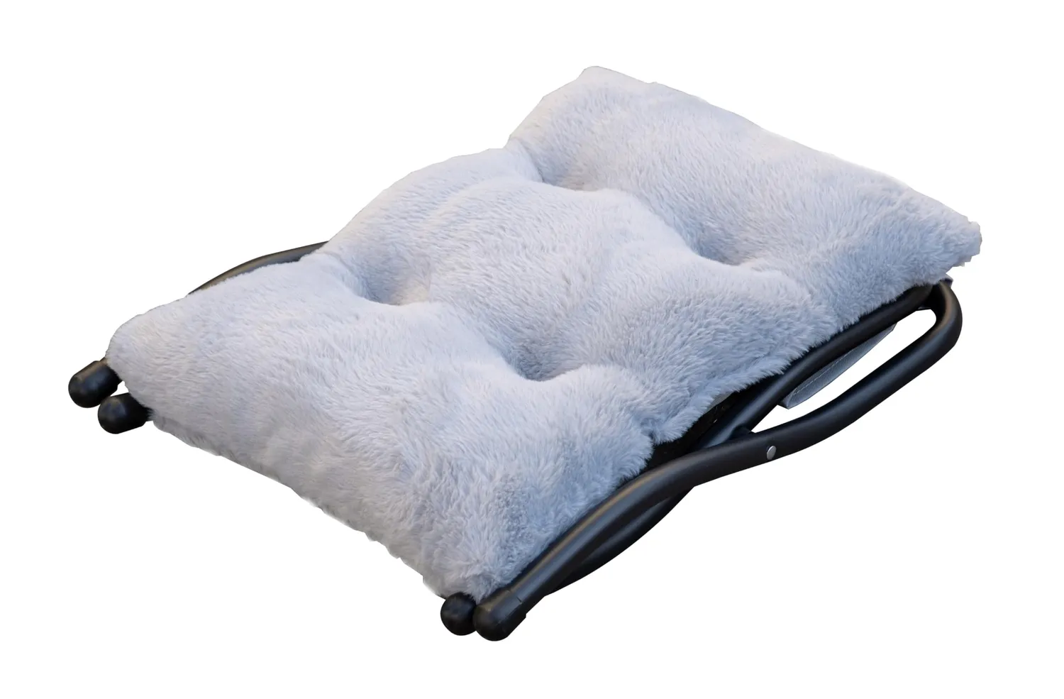 Quick Star poggiapiedi pieghevole peluche grigio 44x41x37
