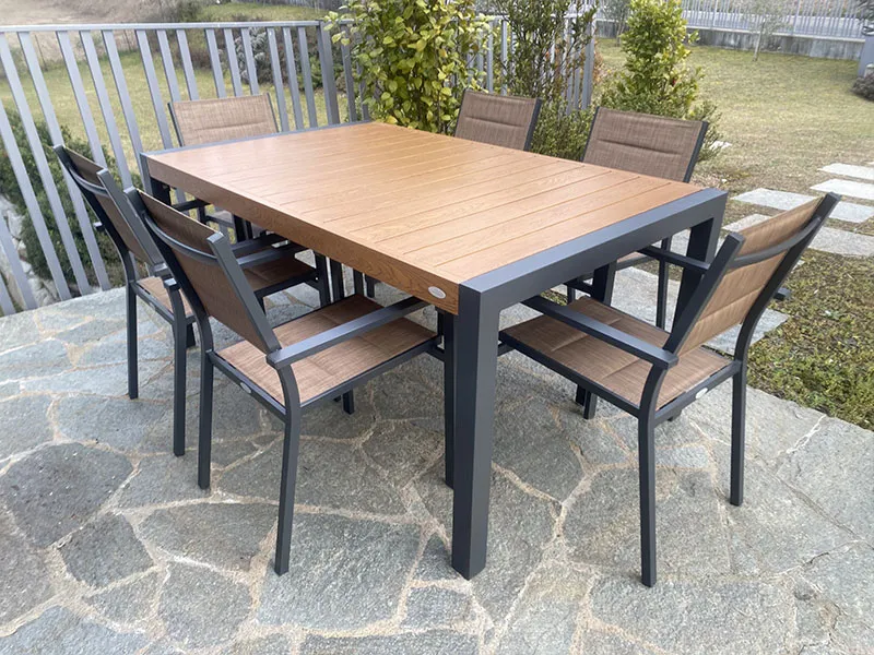 Giardini di Maggio Alissa Wood set 6 sedie marrone antracite