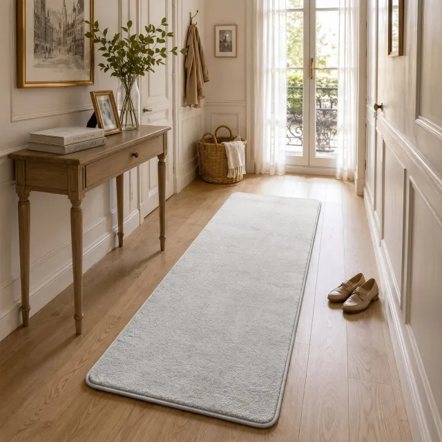 VOUNOT Tappeto Soggiorno Pelo Raso Grigio 60x180 cm