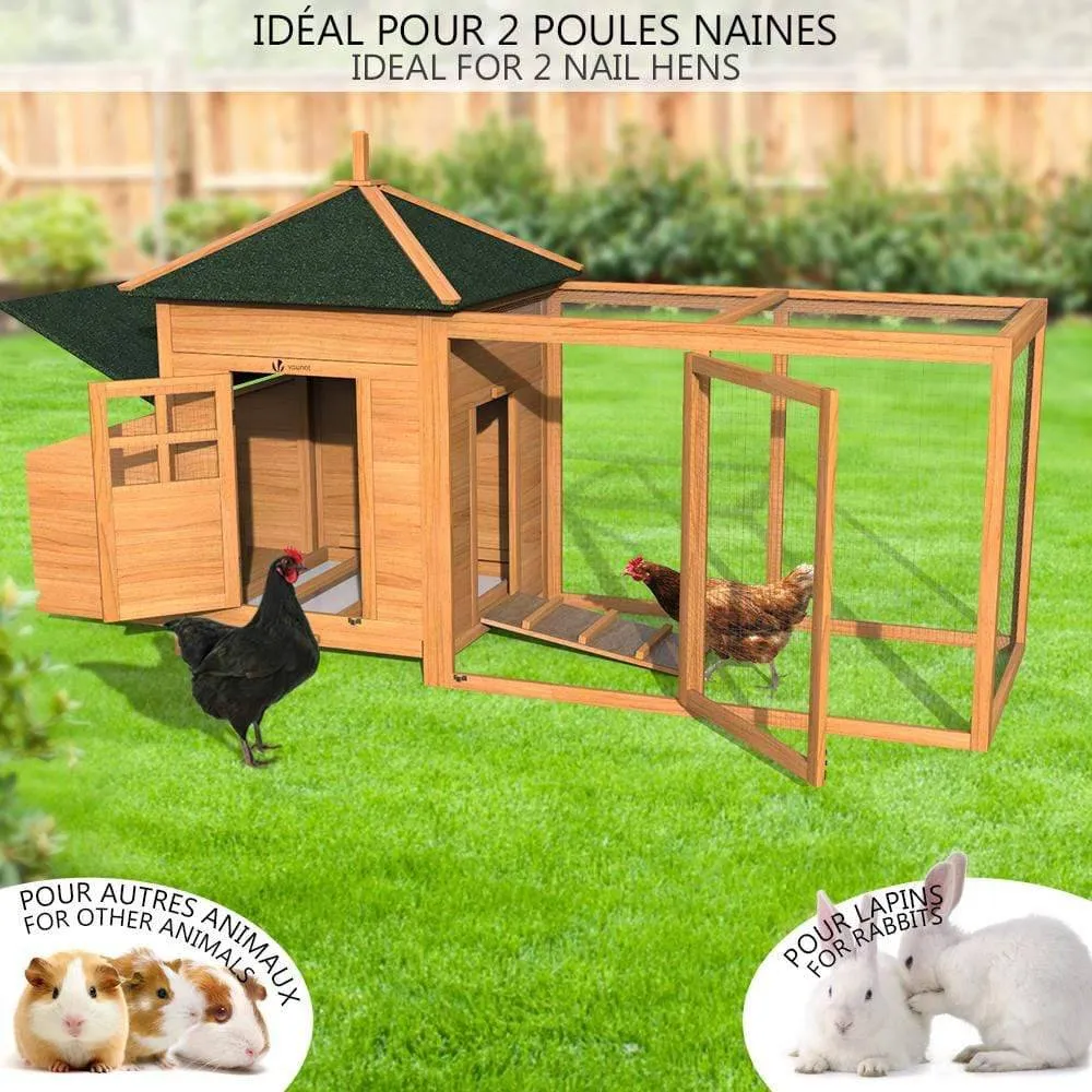 VOUNOT Pollaio in Legno con Nido per 2-3 Galline Nane