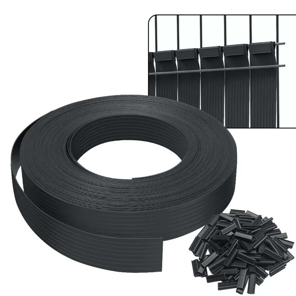 Vounot Kit Lamelle PVC Frangivista 75m Nero 4,7cm 150 Clip