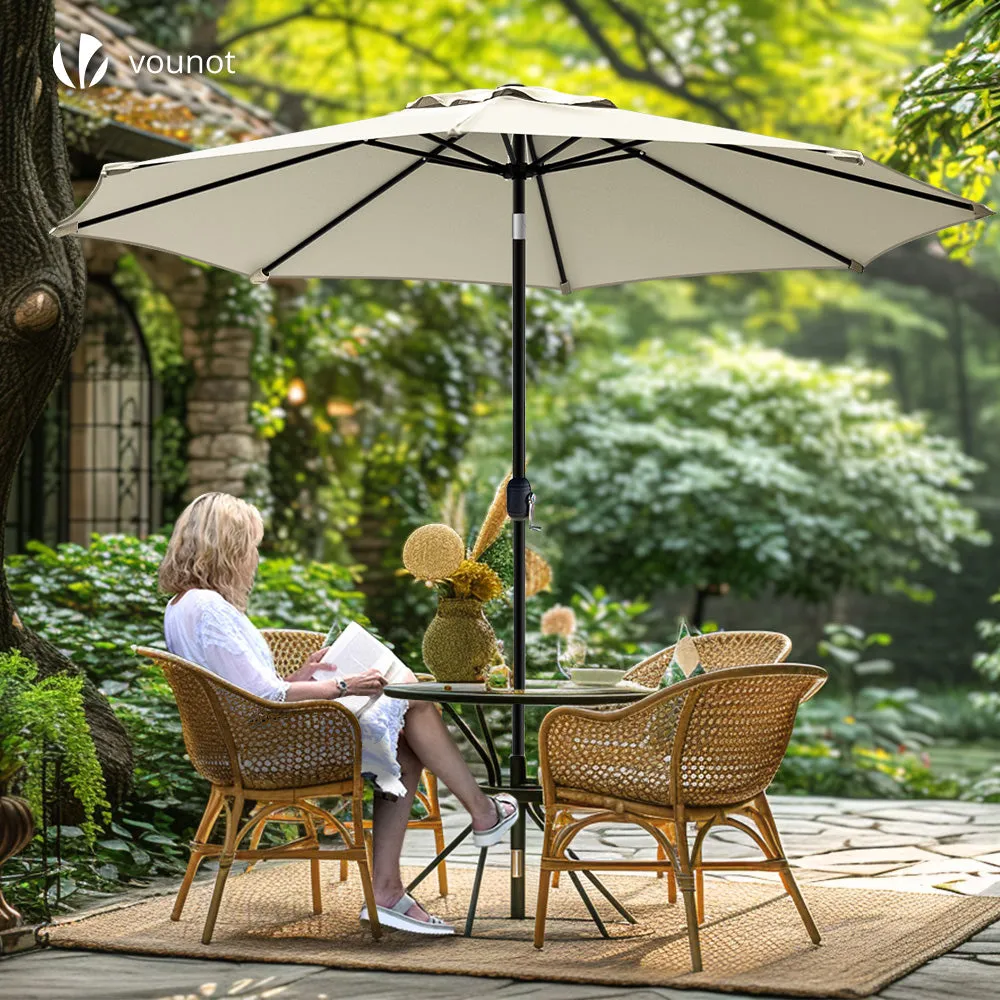 VOUNOT ombrellone inclinabile 2,7 m beige anti UV con custodia