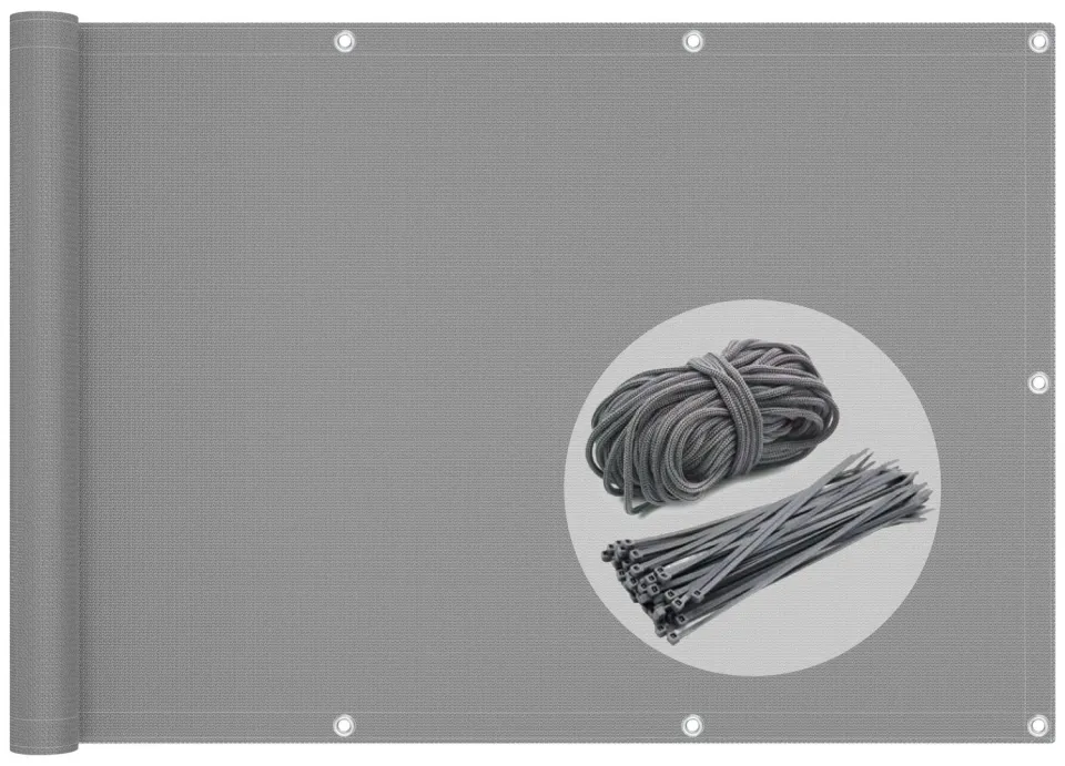 VOUNOT Frangivista Balcone HDPE 6x0,9 m Grigio 230 g/m2