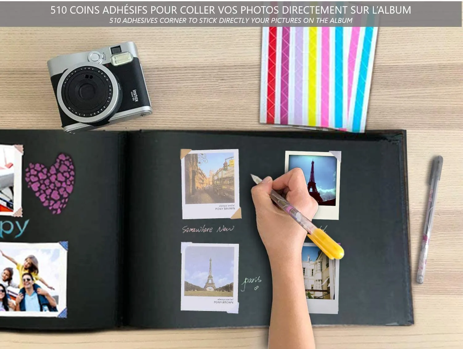 VOUNOT album foto 31x22 nero 80 pagine kit