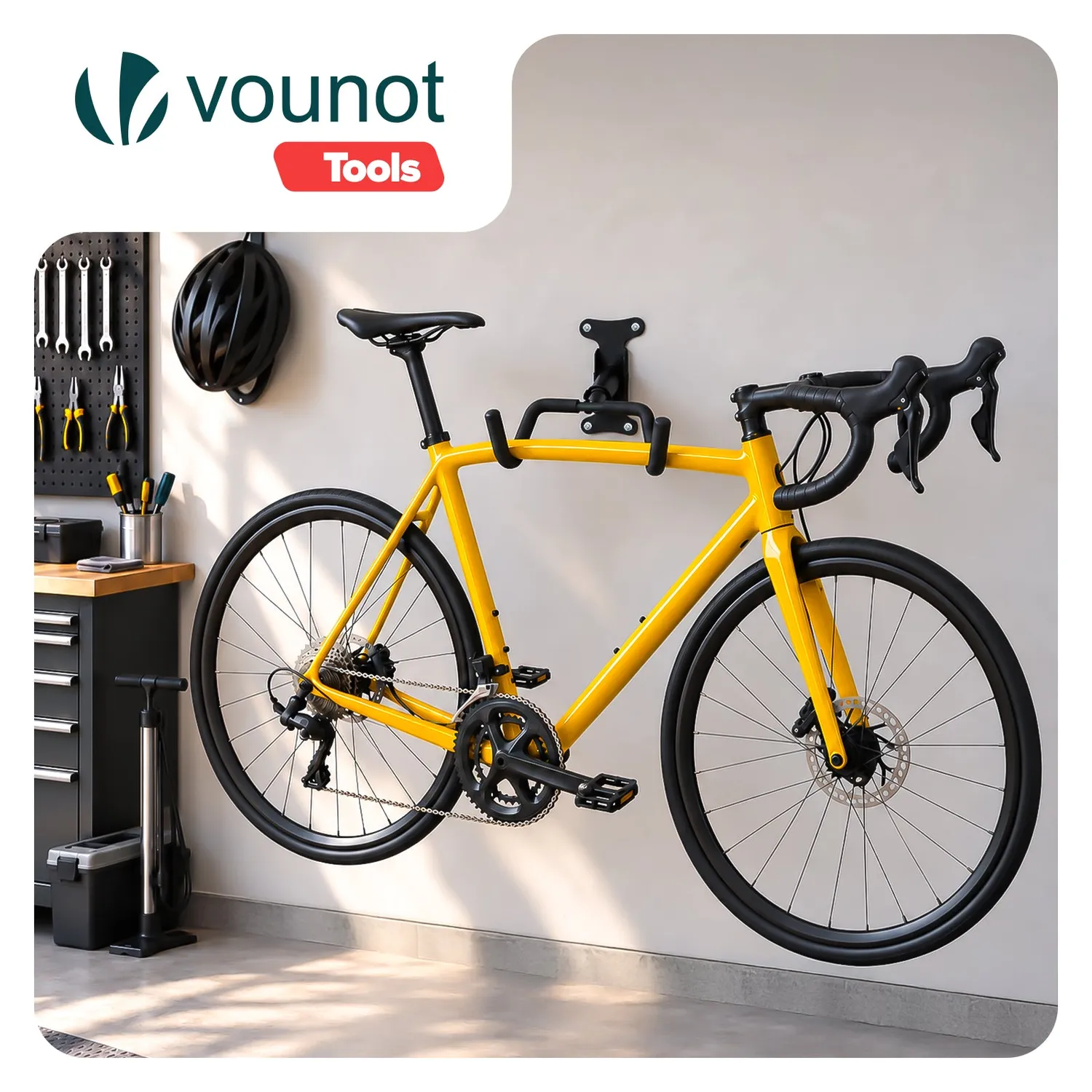 VOUNOT Portabici da Muro Pieghevole Regolabile Nero 2 Pezzi