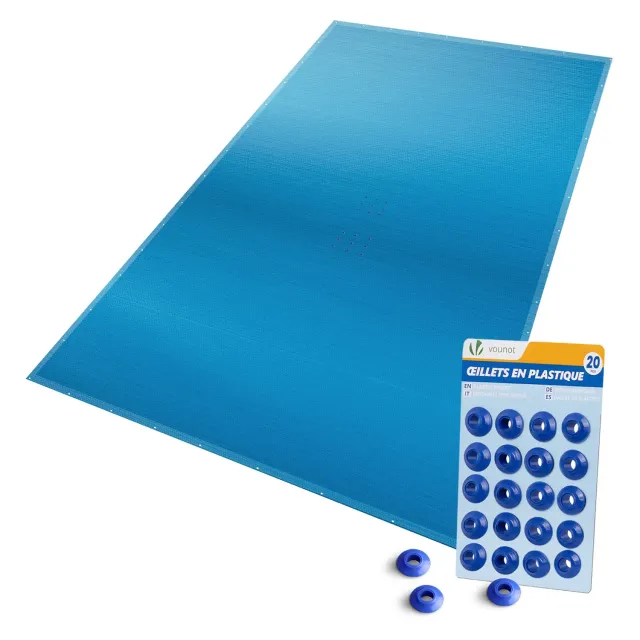 VOUNOT Telo piscina rettangolare PE 160g 8x14m blu