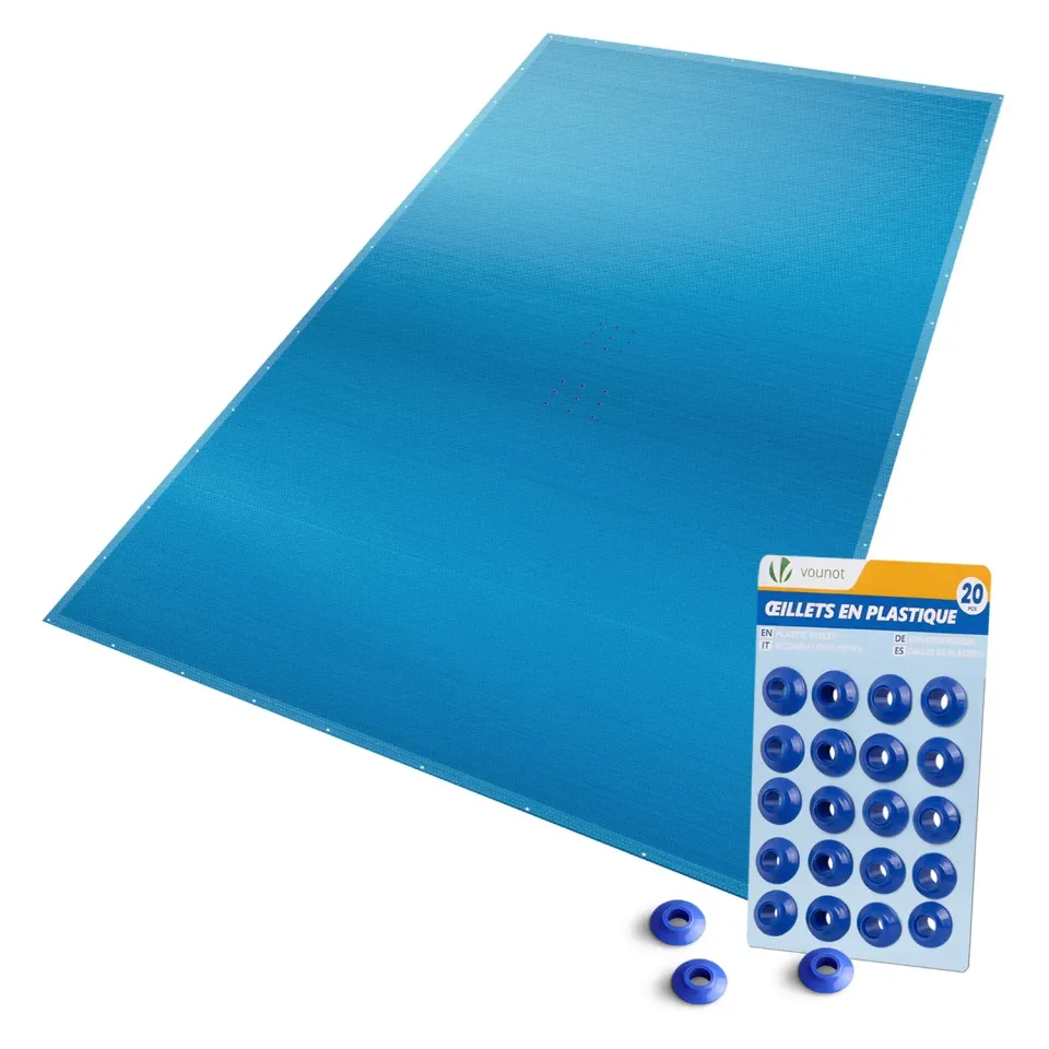 VOUNOT Telo piscina rettangolare PE 160g 8x14m blu