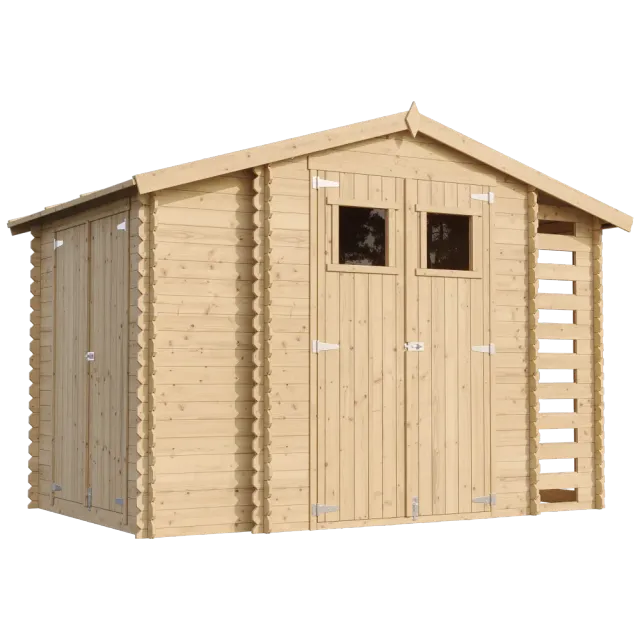 Timbela M389 capanno legno 312x200 cm 6 m² porte larghe