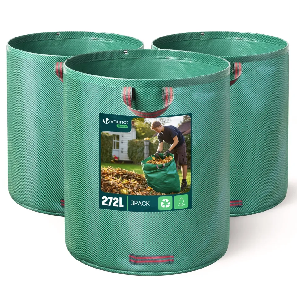 VOUNOT sacco giardino 272L set 3 pezzi XXL resistente