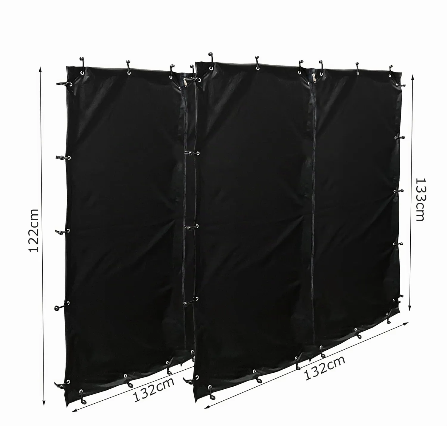 Quick Star teli legnaia 143x70x145 cm neri PVC anteriore+posteriore