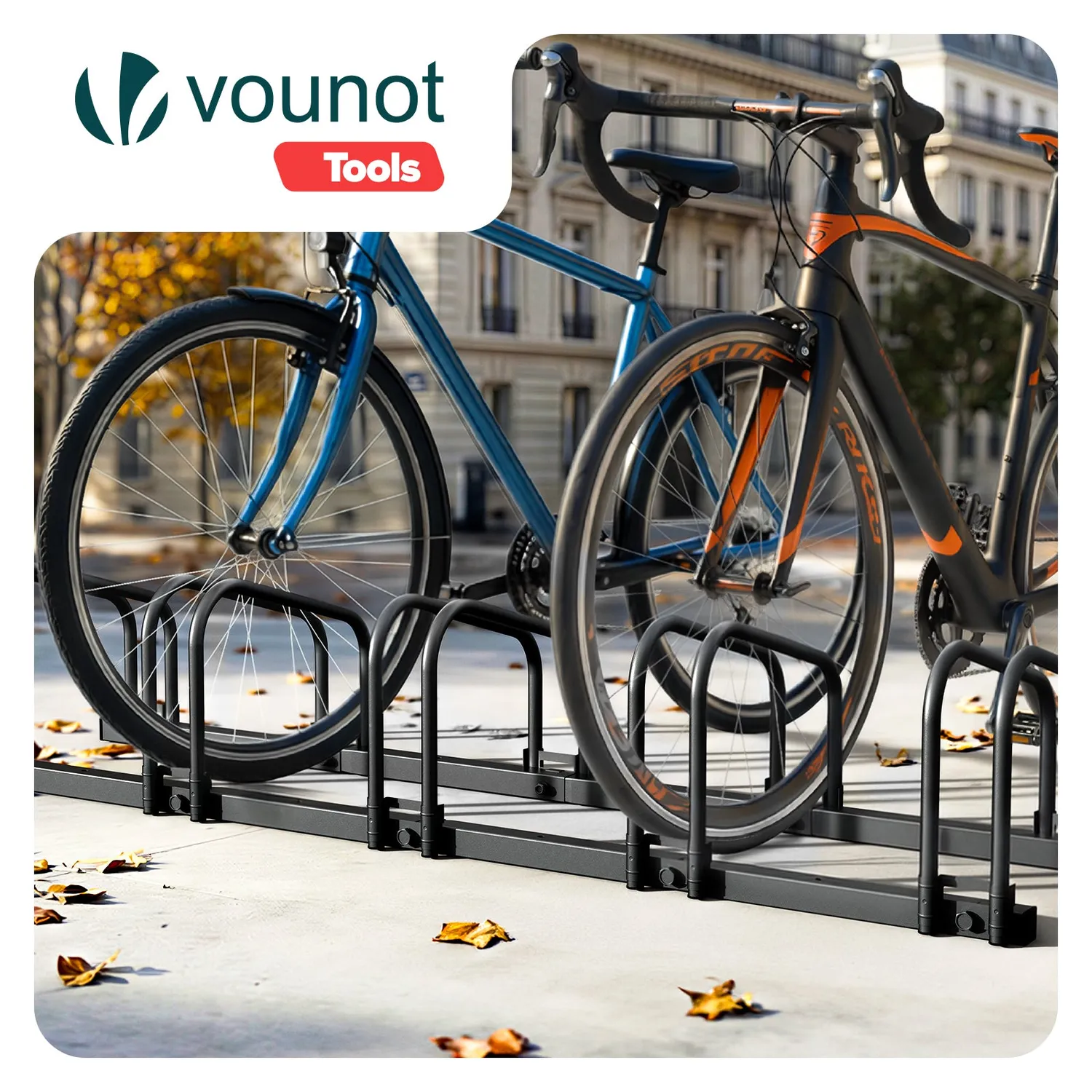 VOUNOT Rastrelliera Bici 5 Posti Nera in Metallo