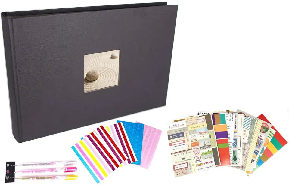 VOUNOT album foto 31x22 nero 80 pagine kit