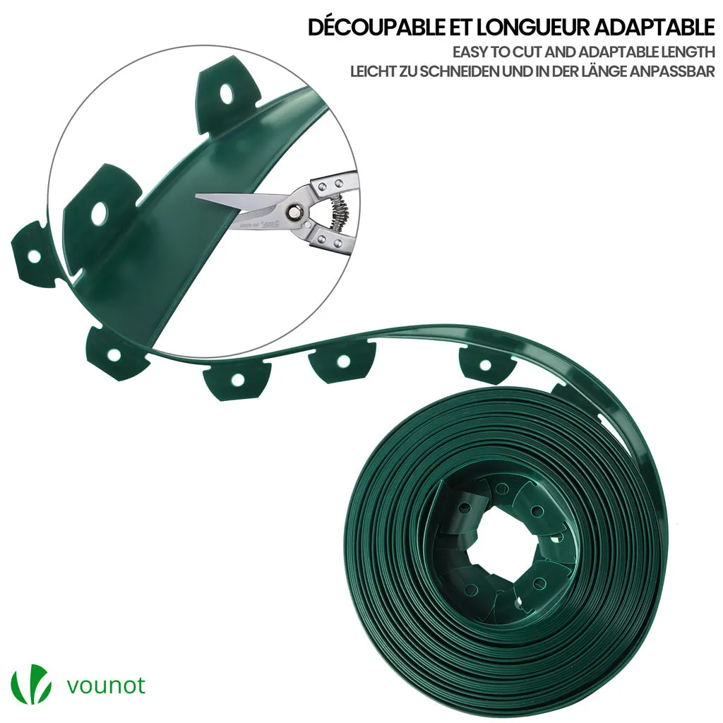 VOUNOT Bordura Giardino PVC Verde 20m Picchetti