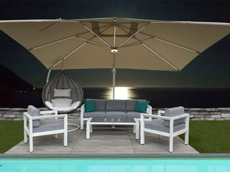 Giardini di Maggio Anthurium ombrellone a sbraccio beige 400x300 led