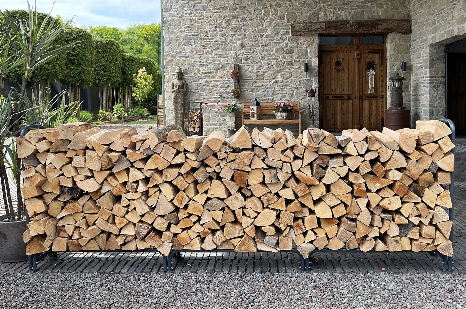 Quick Star scaffale legna metallo 272x25x95 cm con copertura