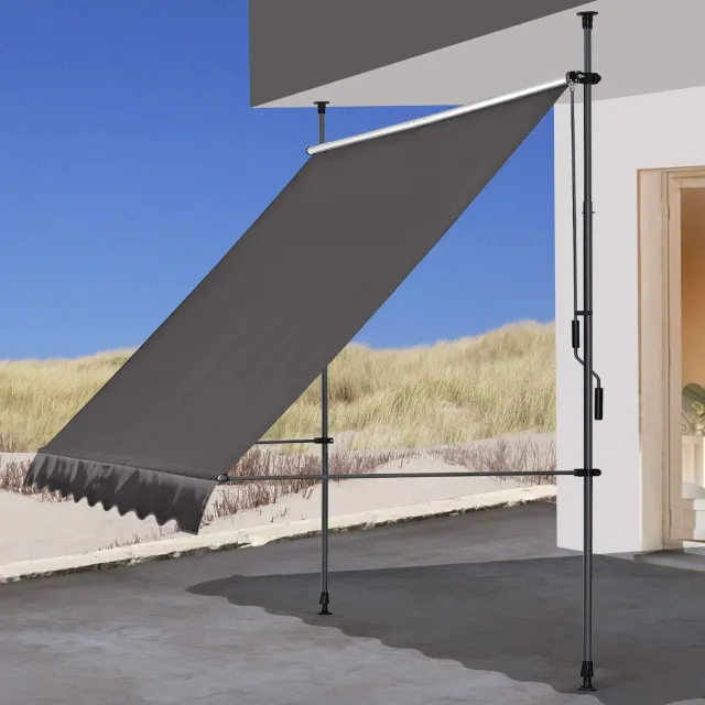 QUICK STAR Tenda a Morsetto 200x130 cm Grigia Senza Fori