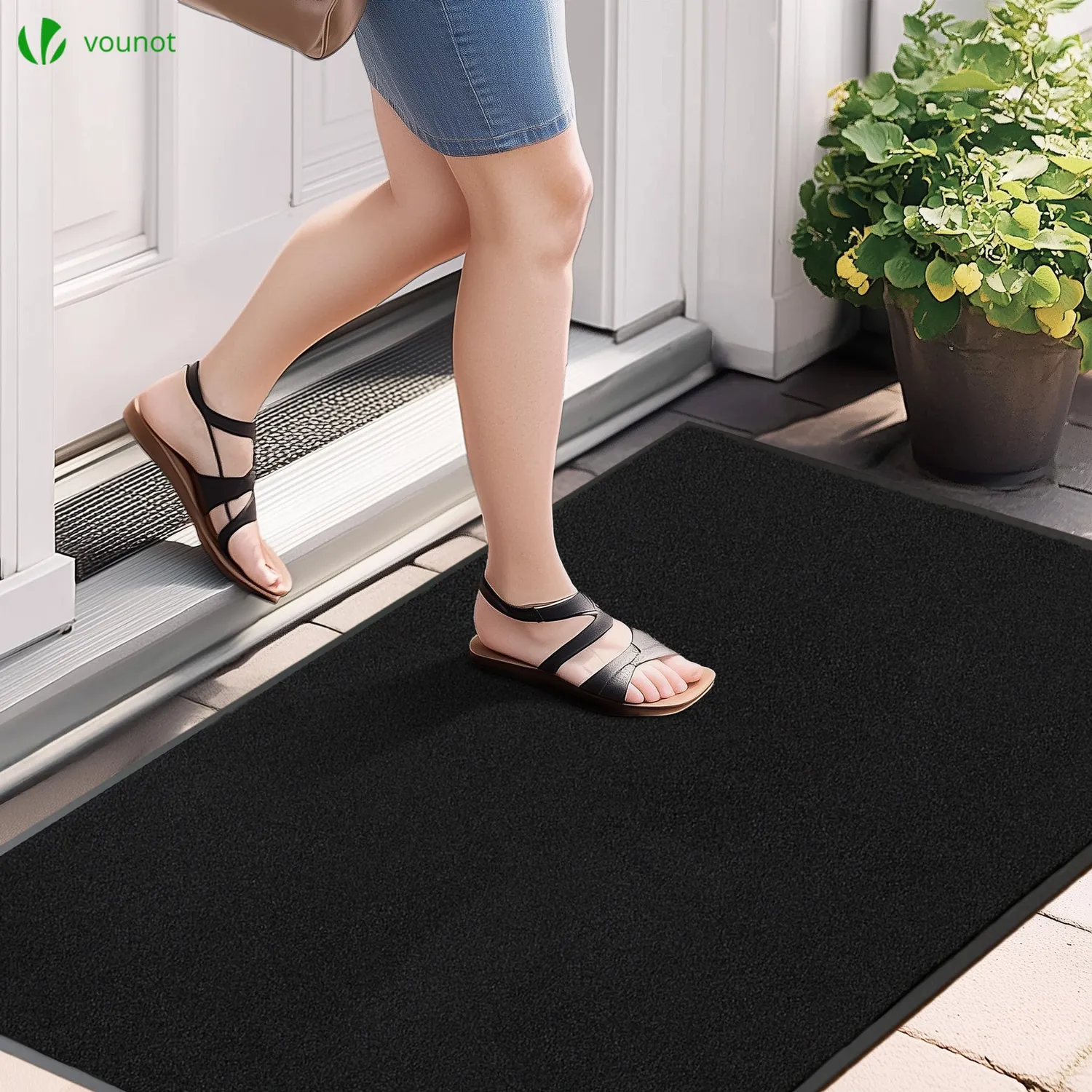 VOUNOT zerbino ingresso antiscivolo 90x120cm nero