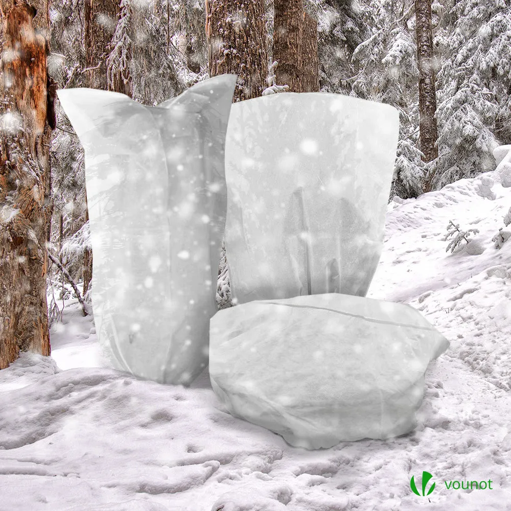 Vounot teli inverno piante 80x100cm bianchi 3 pezzi 80g/m²