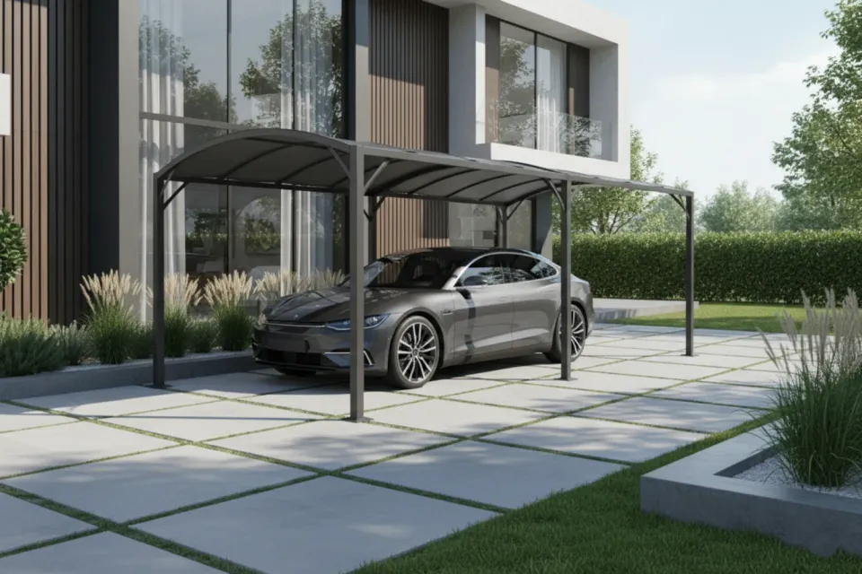 Giardini di Maggio Deluxe gazebo estensibile 3x3 acciaio grigio