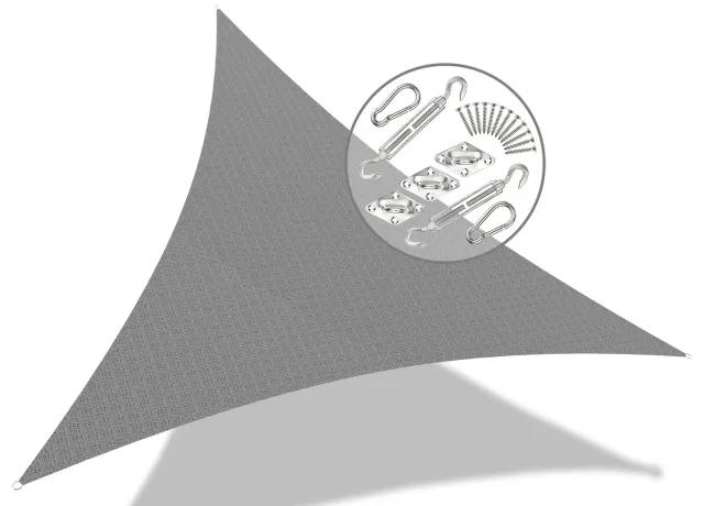 VOUNOT Vela Ombreggiante Triangolo 3x3m Grigia HDPE