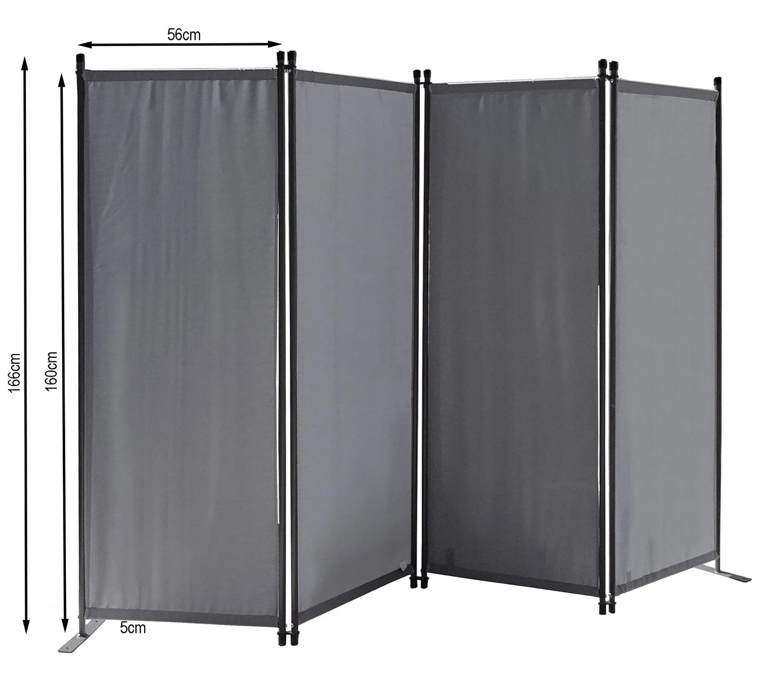 QUICK STAR 220x165 cm paravento giardino grigio 4 pannelli