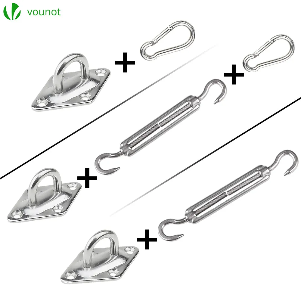 VOUNOT Kit Fissaggio Vela Ombreggiante Inox 24 Pezzi