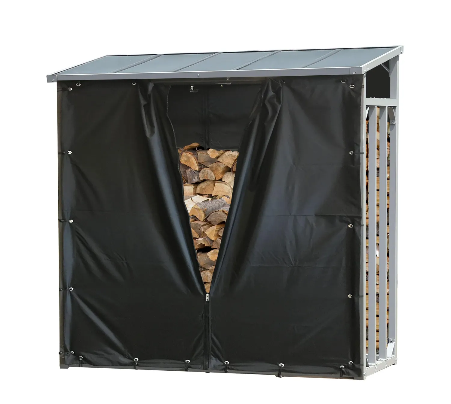 Quick Star scaffale legna alluminio 185x70x185 cm XXL con telo