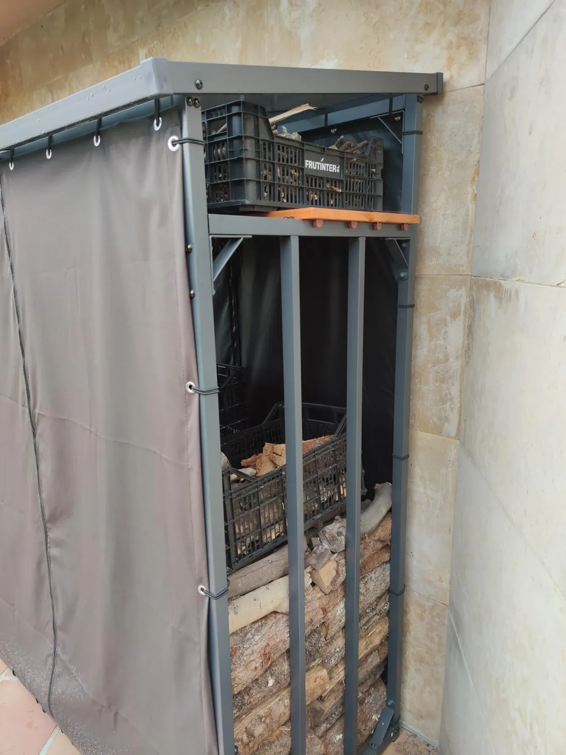 QUICK STAR Scaffale Legna 185x70x185 cm Tetto Spiovente Antracite