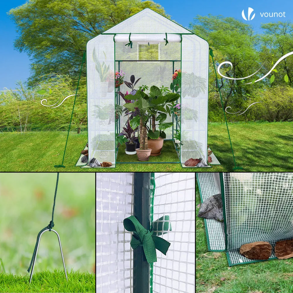 Vounot serra da giardino 143x215x195 cm con ripiani anti UV
