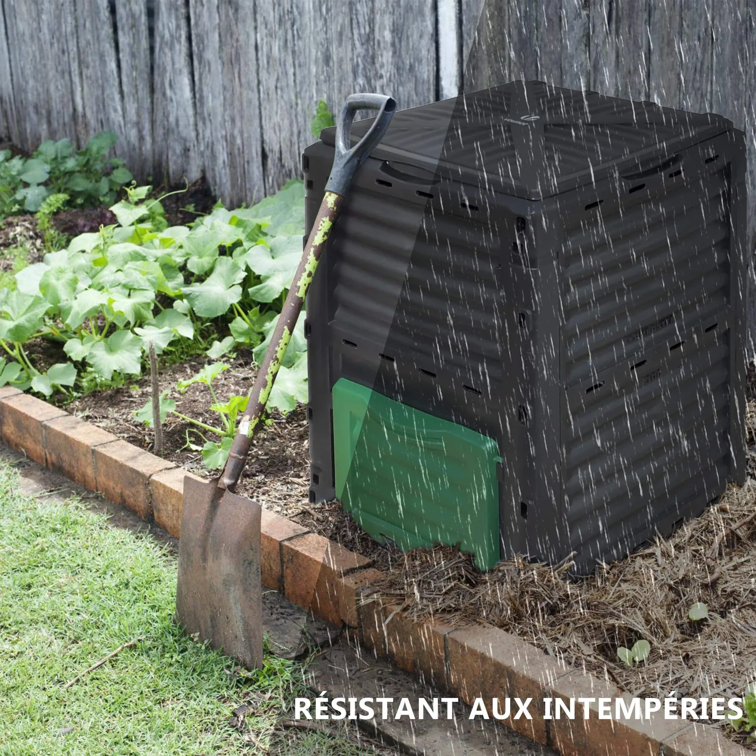 VOUNOT compostiera giardino 300L nera areata