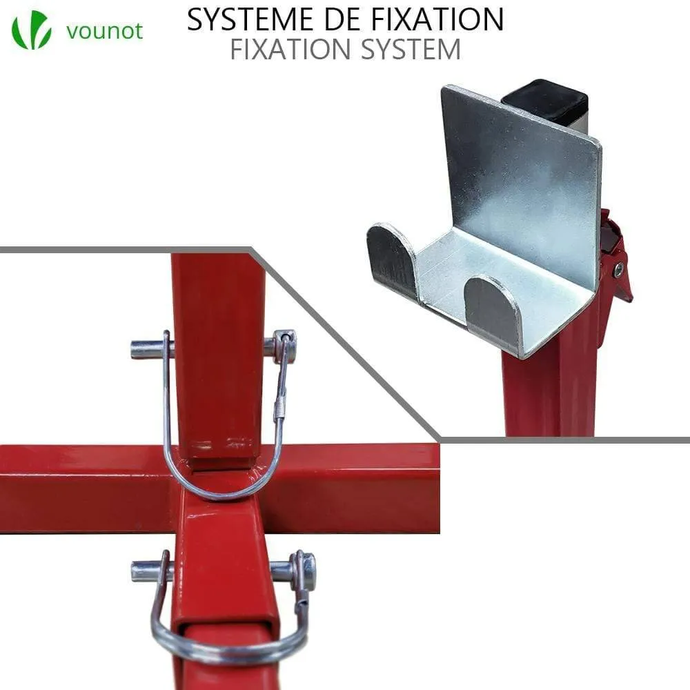 Vounot sollevatore tosaerba rosso altezza regolabile 50 kg