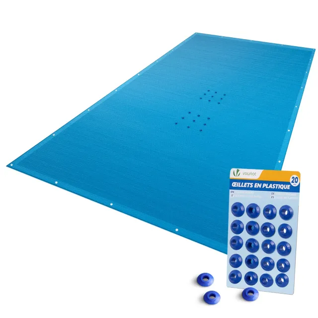 VOUNOT Telo Copertura Piscina Rettangolare 4x8 m Blu 160 g/m²