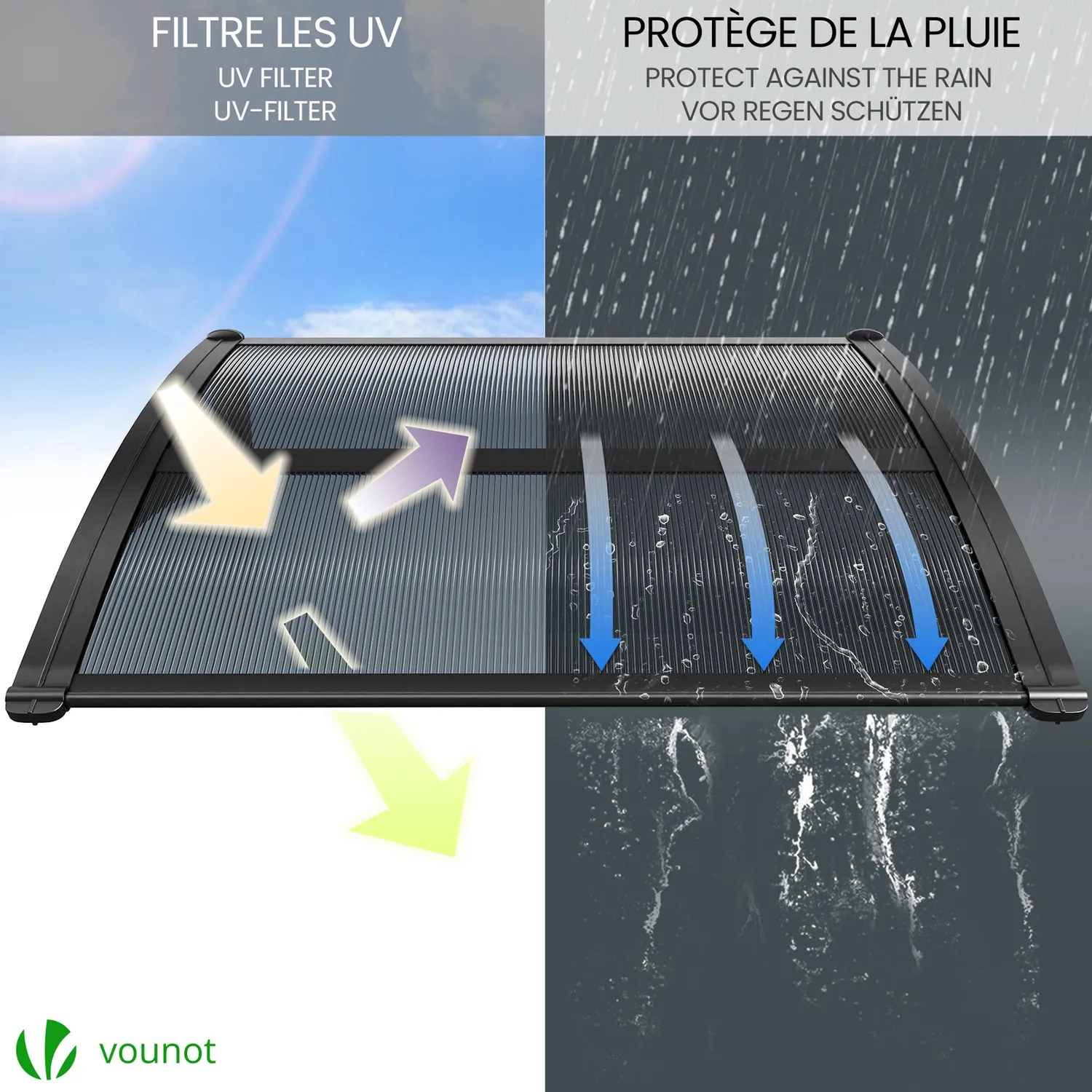 VOUNOT pensilina porta 100x80 cm antracite anti UV