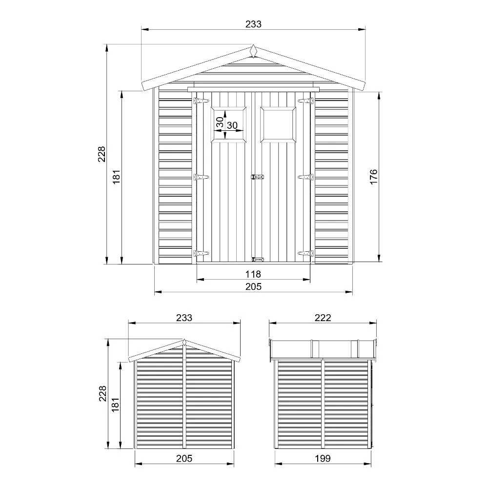 Timbela M351 casetta pannelli legno 205x199 cm 4 m²
