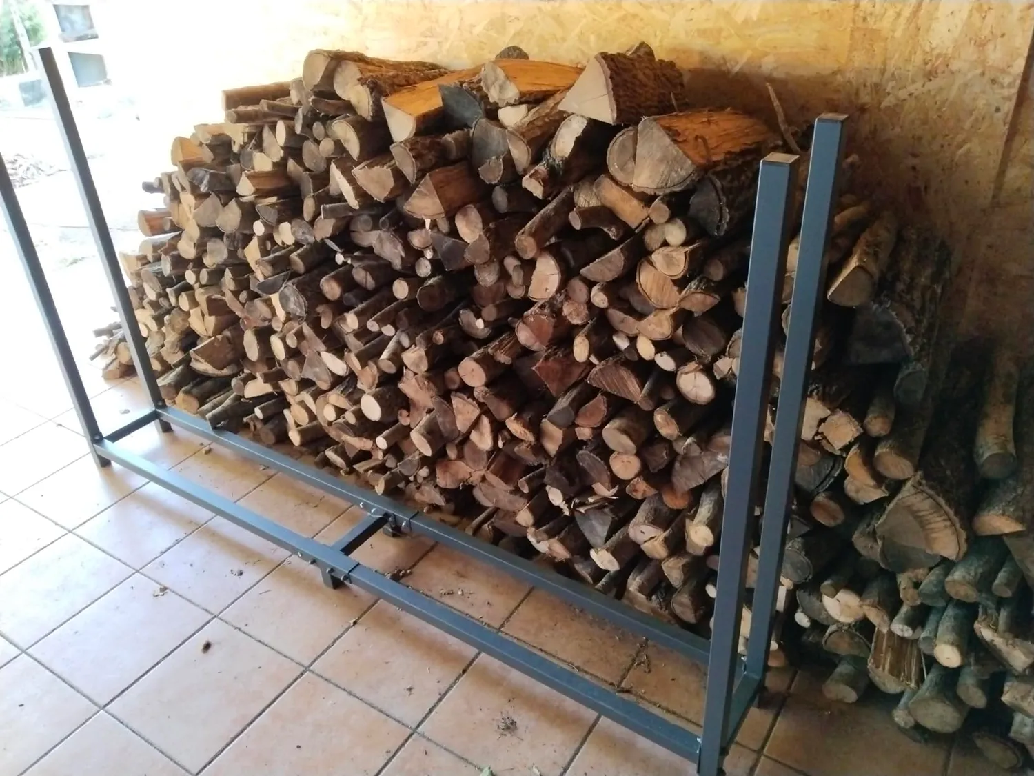 QUICK STAR 200x25x115 cm scaffale legna metallo con telo