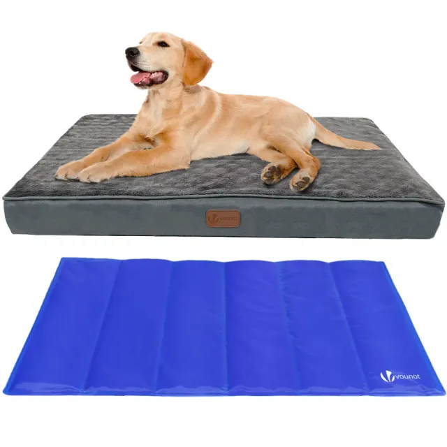 Vounot Materasso per Cani 91x70x9 cm con Tappetino Gel